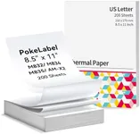 Thermal Paper 8.5 x 11" US Letter for M832 M834 M835 AM-X2 Portable Printer, 200 Sheets Folded Thermal Printer Paper, PokeLabel White Thermal Printing Paper Writing Quick-Drying, Keep for 10-Year