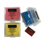 Faber-Castell Colored Kneadable Rubber Eraser With Plastic Case in 3 Colors - Red, Yellow, Blue + 1 Sharpener (3 + 1)