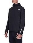 TCA Men's Running Softshell Jacket. Reflective Breathable Packable Jacket with Zip Pockets - Black Stealth, S