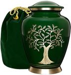 Trupoint Memorials Cremation Urns for Human Ashes - Decorative Urns, Urns for Human Ashes Female & Male, Urns for Ashes Adult Female, Funeral Urns - Dark Green, Large