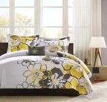 Mizone Allison 4 Piece Comforter Set, Yellow, Full/Queen