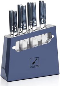 Imarku Premium Quality Knife Set with Block, 9 Pieces Professional Chef Knife Set with Knife Sharpener, Ergonomic Handle, Food Grade Stainless Steel Knife Set, Christmas Gifts for Women and Men