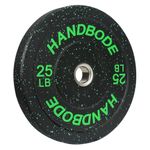 HANDBODE Bumper Plates High-Bounce Olympic Weight Plates, Colored crumb rubber plate for Weight Lifting and Strength Training 25LB