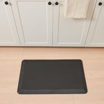 Great Bay Home Anti Fatigue Floor Mat | 3/4 Inch Thick Cushioned Kitchen Mat | Home & Kitchen Essentials for Home, Office, Garage | Comfort for Any Space (Black, 18" X 30")