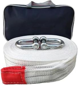 KirbyBear Heavy Duty Tow Strap with Hooks – 10 Ton Recovery Tow Rope with Reinforced Loops, Safety Reflective Strip & Storage Bag – Flat Tow Line for Car, Truck, Jeep, ATV, UTV, SUV, Boat