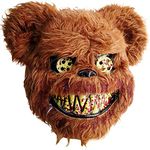 Halloween Brown Bear Mask, Bloody Brown Bear Mask Cosplay, Furry Mask With Ears, Creepy Masks (Brown)