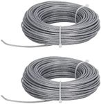 2PCS 24m 2.0mm Grass Trimmer Line, Lawn Mower Wire Rope Cord Grey Nylon Wire Trimmer Spool Line, for Bosch Art 24 27 30 36