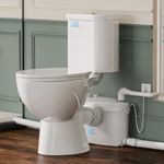 Simple Project 750W Macerating Toilet System - Dual Flush, Upflush Toilet for Basement with 4 Water Inlet & Attics, Incinerator Composting Toilets with Macerator Pump, Quiet Operation, Space Saving