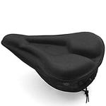 Bike Seat Cushion Cover - Mens Womens Unisex Bicycle Saddle Soft Gel Padded Cushion with Non Slip Pads for Road, Mountain, Exercise Bike - Peleton Spin Bike Seat Cover