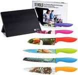 CHEF'S VISION Wildlife Knife Set Bundled With BEHOLD Free Standing Magnetic Holder Black