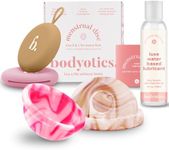 Reusable Menstrual Disc & Personal Lube Bundle - 2X Silicone Period Discs (Small & Large, Beige/Pink), Wear Up to 12-Hours + Silicone-Friendly Water Based Lube, Personal Lube for Women & Couples