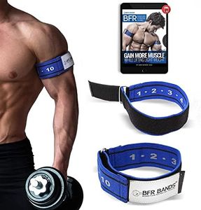 BFR BANDS Rigid Blood Flow Restriction Bands (2" Wide for Arms) - BFR Training Workout Occlusion Bands for Men and Women - Set of 2 Straps for Biceps and Arms