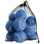 Tennis Balls, HiBallBall 12 Pack Practice Tennis Balls for Beginner, Pet Dog Playing Balls with Reusable Mesh Bag (Navy)