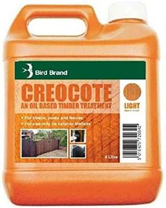RnT Creocote Oil Based Exterior Timber Treatment Varnish Shed Post Fences Fence Home Garden Outdoor Indoor Wood Stain Treatment Wooden Black Dark Brown Light Brown 4 Liter (4 litres, Light Brown)