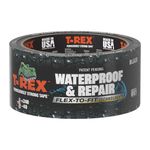 T-REX Flexible Waterproof Tape - Heavy Duty Adhesive Waterproofing Tape for Repair, Leaks, Roof Patches - Extreme Weather & UV Resistance - Black 48mm x 9.14m