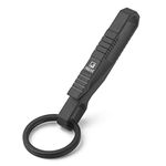 TISUR Keychain Pocket Clip, Quick and Easy Access to Keys, Titanium Key Holder with Detachable Keyring, Gifts for Men Women, Black, 25mm Black Ti Ring