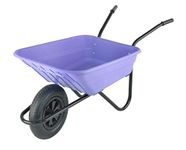 Walsall Wheelbarrows 90Ltr Shire Plastic Green Wheelbarrow Barrow in a Box, Lilac - Pneumatic Wheel