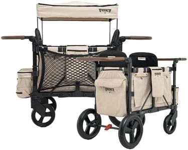 Keenz XC EVO - Luxury Comfort Stroller Wagon | Foldable 2 Passenger with Adjustable Canopy | Mocha