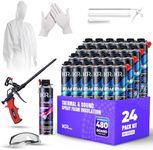 Spray Foam Insulation Kit (24 PK Kit-23oz) Expanding Foam Sealant, Spray Insulation Foam, Closed Cell Spray Foam Heat Acoustic Insulation, High Density Spray Foam, Cleaner, Foam Gun