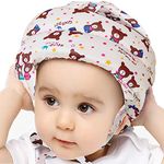 SNOWIE SOFT® Baby Helmet Baby Head Protector, Adjustable Size Baby Learn to Walk Or Run Soft Baby Safety Helmet, Infant Anti-Fall Anti-Collision, Baby Helmet for 1 Year Baby (Beige Bear)