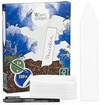 Plastic Tags: Premium Plastic Plant Labels Set with 120 Plant Name Sticks and Waterproof Marker Pen - Plant Tags and Labels - Seedling Labels - White Plant Labels Plastic - Plant Label Set by OwnGrown