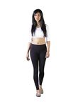 TWIN BIRDS Tailored Cut & Classic Fit Super Stretchable Carbon Black Coloured Cotton Elasthane Fabric Ankle Length Leggings for Women - (M)