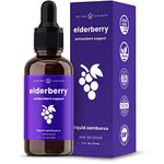 Black Elderberry Syrup | Potent 2000mg 10:1 Extract Sambucus Elderberry Syrup Antioxidant | Elderberry Drops Berry Flavor | Liquid Elderberry Extract Sugar-Free 2oz | Immune Support for Adults & Kids