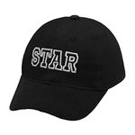 ZLYC Kids Boys Girls Baseball Hat Cotton Embroidered Adjustable Cute Baseball Cap (Star Black)