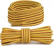 Wonkey [2 Pair Round Heavy Duty Boot Shoe Laces, Outdoor Hiking Walking Strong Shoelaces, Bootlaces and Durable Sneakers Shoe Strings (Golden/Brown, 180 cm)