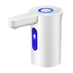 CashMuch Portable Electric Water Dispenser Pump for 2-7 Gallon Bottles, USB Rechargeable with LED Light, for Ideal for Camping Office Home Travel(white)