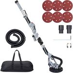 Drywall Sander, Electric Motor Sander with LED light, 710W, 800-1700RPM Variable Speed, Expandable and Foldable Handle, 6 Pieces of Sandpaper, Carrying Bag