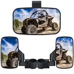 OFIG UTV Side Mirrors And UTV Center Mirror for 1.6" to 2" Roll Bar,Adjustable Break Away UTV Mirrors Compatible with Polaris RZR 900 1000 Can Am Kawasaki Mule Rhino Yamaha YXZ CFMOTO Zforce