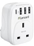 LENCENT USB Plug Charger UK with 1 Type C and 3 USB Ports, 1 Way Socket Extension, 5-in-1 USB Outlet Plug Extender for Household Appliances, iPhone, Smartphone Tablets, Ideal for Home Office 3250W