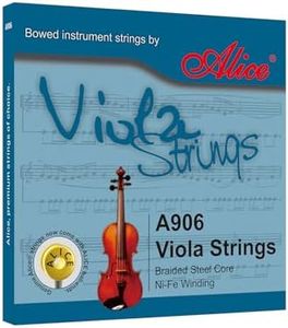 Alice Viola String, Viola 4/4 Full Strings Set, A D G C with Braided Steel Core -Plated Ball-End, Ni-Fe Winding, Replacement Accessory for Pros and Beginners Viola Players