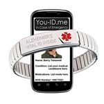 Alzheimers Bracelet, Medical ID Alert Bracelet for Alzheimer's Awareness, Emergency Identity Wristband, Alerts Phone, Expandable Stainless Steel Links, Write on Insert Card (18 centimetres)