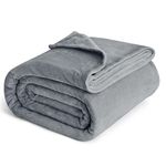 Bedsure Fleece Blanket King Size - Versatile Blanket for Bed Fluffy Soft Extra Large Throw, Silver Grey, 270x230cm