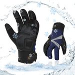 Vgo 1Pair -20℃/-4°F Warm Winter Mechanic Gloves, Cold Weather Waterproof Safety Work Gloves,Cold Storage or Freezer Use,w/3M Thinsulate Lining,Touchscreen(XL, Dark Blue, SL8777FW)