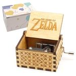 The Legend of Zelda-Storms from Ocarina of Time Wood Music Box, Hand Crank Engraved Vintage Wooden Musical Box for Birthday Valentine Wedding Christmas