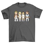 vipwees Mens or Womens Swedish Pop Group Original Music Caricature T-Shirt, Made from Organic Cotton Charcoal