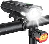 Cuvccn 1000 Lumen Super Bright Bike Lights, 4+6 Modes Rechargeable Bicycle Lights Front & Rear with Side Lights, IP65 Waterproof & 360°Rotatable Bike Headlight for Day/Night Riding Safety