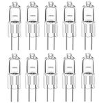 KOMUNJ 10 Pack G4 Halogen Light Bulbs 20W 12V Clear Capsule 2 Pin Lamp Bulb, for Cooker Hood, Cabinets, Table Lamps