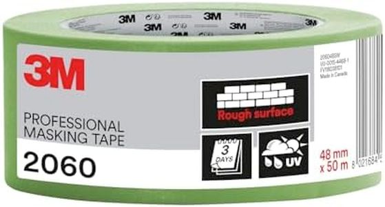 3M Ruban de masquage 2060 Surfaces rugueuses, haute adhesivité, resiste aux UV, intérieur & extérieur 48 mm x 50 m, Vert