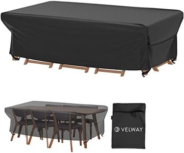 Velway Patio Table Chairs Set Cover Waterproof 88"Lx62"Wx28"H Outdoor Bistro Dining Set Cover Fire Pit Table Cover Furniture Cover Small Rectangle Ultra Windproof UV-Resistant