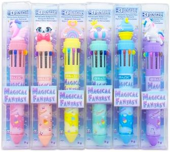 BAZIC Products 10-Color Ballpoint Pen, 1.0mm Bold Point, Magical Fantasy Series, Retractable Multicolor Pen Fun Cute Ballpoint Pens for Office School Supplies Gifts, 144-Packs