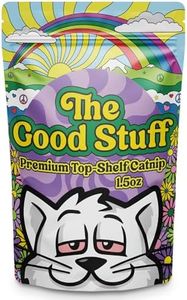 The Good Stuff Premium Loose-Cut Catnip – North American Grown, Potent & Fresh – All-Natural Cat Treat for Play, Zoomies & Purrrrrs - Stay-Fresh Resealable Pouch (1 1/2 Cups - 1.5 oz)