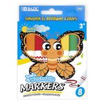 BAZIC 8 Colour Broad Line Jumbo Washable Markers