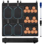 Ribbonlic Hanging Ball Holder Paddle Rack and Storage Hanging Bat Bag Caddy Dugout Organizer with Black and Blue Dry Erase Markers for Tennis Ball Baseball Equipment