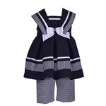 Bonnie Jean Girl's Nautical Sailor Outfit Dress - for Baby, Infant and Toddler Girls, Navy White, 6