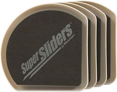 Super Sliders 4734195N Reusable Slide and Hide Furniture Movers for Carpet- Square Edge for Walls & Corners- Stays Hidden Under Furniture, 5" Linen (4 Pack)