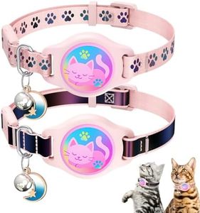 AirTag Cat Collar Breakaway, 2 Pack Cat Collar with Apple AirTag Holder